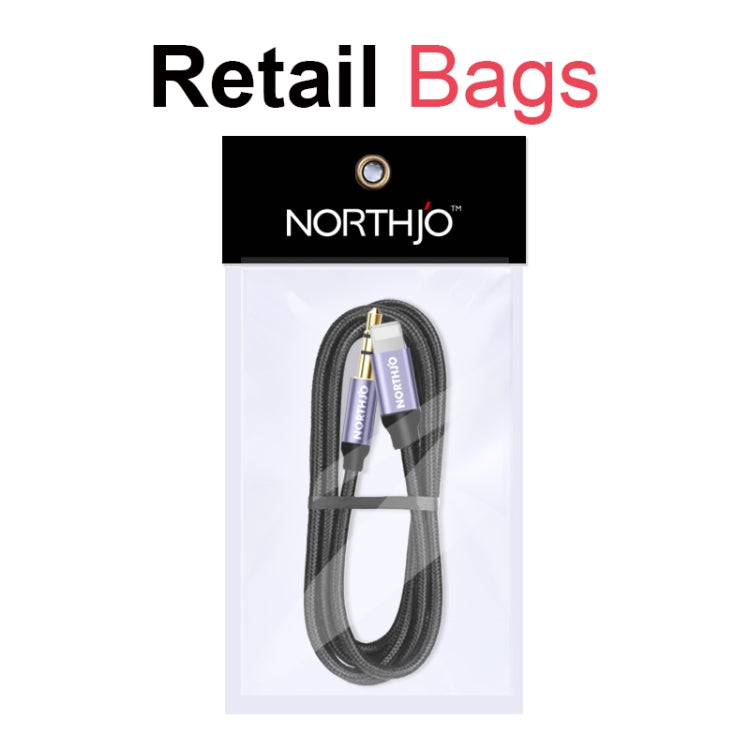 Cabo NORTHJO LTM03 8 Pinos para Jack de Áudio AUX 3,5mm, 0,5m, 1m, 1,5m