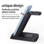 Carregador Sem Fios Qi B20A 15W Suporte de Carregamento Compatível com iPhone iWatch Airpods, B20A para Apple