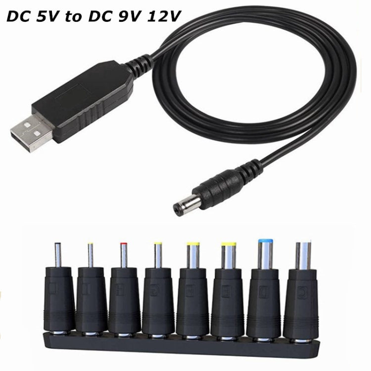 Cabo conversor de tensão USB de DC 5V para DC 9V 12V com transformador elevador de 1A e regulador de potência com ecrã LED, DC 5V para DC 9V 12V
