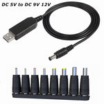 Cabo conversor de tensão USB de DC 5V para DC 9V 12V com transformador elevador de 1A e regulador de potência com ecrã LED, DC 5V para DC 9V 12V