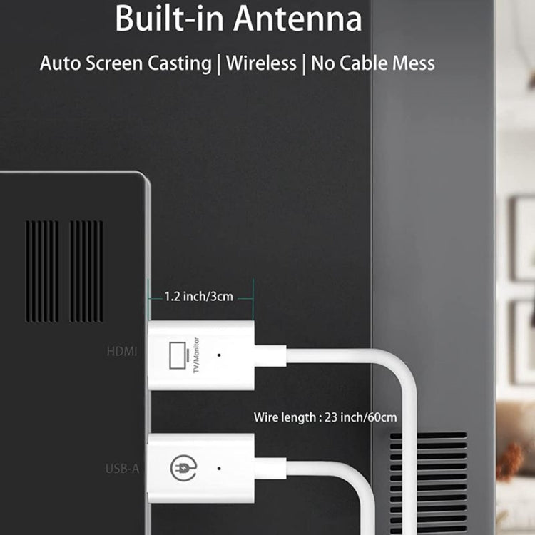 Kit Transmissor e Recetor HDMI Sem Fios, Adaptador Extensor HDMI Sem Fios, Projeção de Vídeo e Áudio 1080P 60fps para PC, Portátil, Câmara para HDTV/Projetor