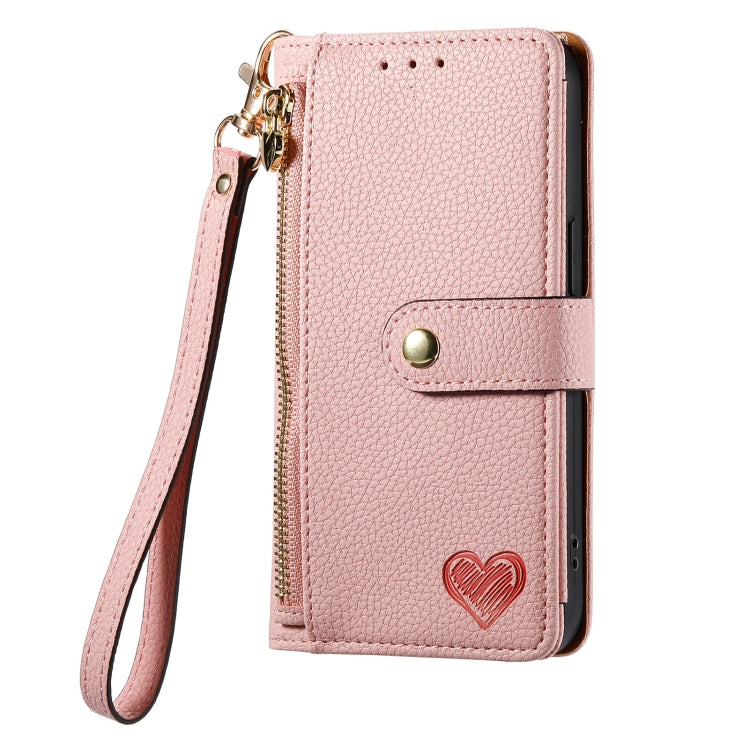 Capa de Telefone em Pele com Cordão e Fecho de Zíper Love, Para iPhone 14 Pro Max, Para iPhone 7 / 8 / SE 2022, Para iPhone 13 Pro Max, Para iPhone 13 Pro, Para iPhone 13, Para iPhone 12 / 12 Pro, Para iPhone 12 Pro Max, Para iPhone 11 Pro Max
