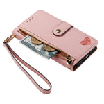 Capa de Telefone em Pele com Cordão e Fecho de Zíper Love, Para iPhone 14 Pro Max, Para iPhone 7 / 8 / SE 2022, Para iPhone 13 Pro Max, Para iPhone 13 Pro, Para iPhone 13, Para iPhone 12 / 12 Pro, Para iPhone 12 Pro Max, Para iPhone 11 Pro Max