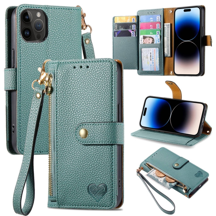 Capa de Telefone em Pele com Cordão e Fecho de Zíper Love, Para iPhone 14 Pro Max, Para iPhone 7 / 8 / SE 2022, Para iPhone 13 Pro Max, Para iPhone 13 Pro, Para iPhone 13, Para iPhone 12 / 12 Pro, Para iPhone 12 Pro Max, Para iPhone 11 Pro Max