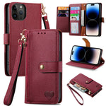 Capa de Telefone em Pele com Cordão e Fecho de Zíper Love, Para iPhone 14 Pro Max, Para iPhone 7 / 8 / SE 2022, Para iPhone 13 Pro Max, Para iPhone 13 Pro, Para iPhone 13, Para iPhone 12 / 12 Pro, Para iPhone 12 Pro Max, Para iPhone 11 Pro Max