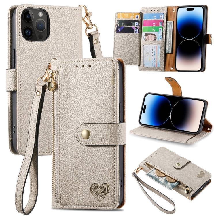 Capa de Telefone em Pele com Cordão e Fecho de Zíper Love, Para iPhone 14 Pro Max, Para iPhone 7 / 8 / SE 2022, Para iPhone 13 Pro Max, Para iPhone 13 Pro, Para iPhone 13, Para iPhone 12 / 12 Pro, Para iPhone 12 Pro Max, Para iPhone 11 Pro Max