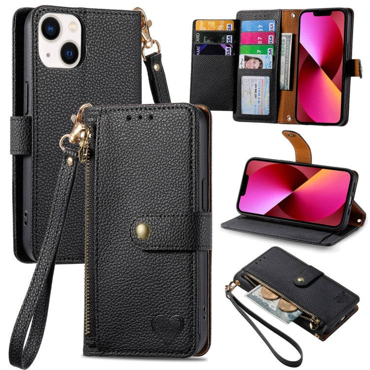 Capa de Telefone em Pele com Cordão e Fecho de Zíper Love, Para iPhone 14 Pro Max, Para iPhone 7 / 8 / SE 2022, Para iPhone 13 Pro Max, Para iPhone 13 Pro, Para iPhone 13, Para iPhone 12 / 12 Pro, Para iPhone 12 Pro Max, Para iPhone 11 Pro Max