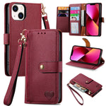 Capa de Telefone em Pele com Cordão e Fecho de Zíper Love, Para iPhone 14 Pro Max, Para iPhone 7 / 8 / SE 2022, Para iPhone 13 Pro Max, Para iPhone 13 Pro, Para iPhone 13, Para iPhone 12 / 12 Pro, Para iPhone 12 Pro Max, Para iPhone 11 Pro Max