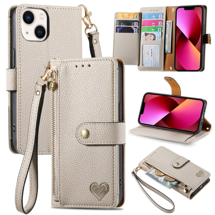 Capa de Telefone em Pele com Cordão e Fecho de Zíper Love, Para iPhone 14 Pro Max, Para iPhone 7 / 8 / SE 2022, Para iPhone 13 Pro Max, Para iPhone 13 Pro, Para iPhone 13, Para iPhone 12 / 12 Pro, Para iPhone 12 Pro Max, Para iPhone 11 Pro Max