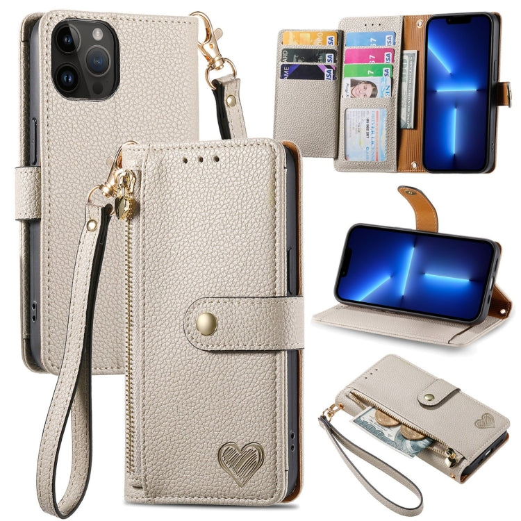Capa de Telefone em Pele com Cordão e Fecho de Zíper Love, Para iPhone 14 Pro Max, Para iPhone 7 / 8 / SE 2022, Para iPhone 13 Pro Max, Para iPhone 13 Pro, Para iPhone 13, Para iPhone 12 / 12 Pro, Para iPhone 12 Pro Max, Para iPhone 11 Pro Max