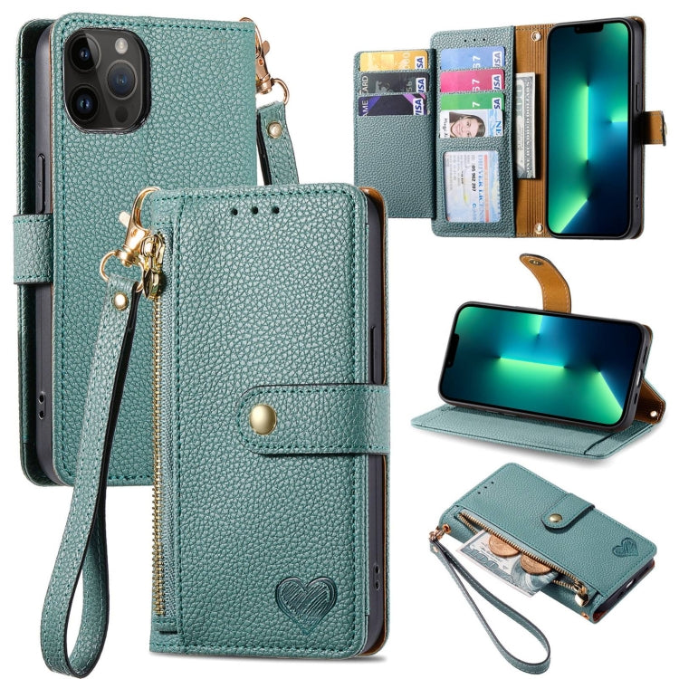 Capa de Telefone em Pele com Cordão e Fecho de Zíper Love, Para iPhone 14 Pro Max, Para iPhone 7 / 8 / SE 2022, Para iPhone 13 Pro Max, Para iPhone 13 Pro, Para iPhone 13, Para iPhone 12 / 12 Pro, Para iPhone 12 Pro Max, Para iPhone 11 Pro Max