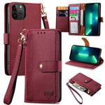 Capa de Telefone em Pele com Cordão e Fecho de Zíper Love, Para iPhone 14 Pro Max, Para iPhone 7 / 8 / SE 2022, Para iPhone 13 Pro Max, Para iPhone 13 Pro, Para iPhone 13, Para iPhone 12 / 12 Pro, Para iPhone 12 Pro Max, Para iPhone 11 Pro Max