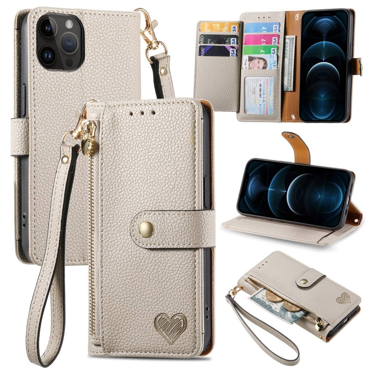 Capa de Telefone em Pele com Cordão e Fecho de Zíper Love, Para iPhone 14 Pro Max, Para iPhone 7 / 8 / SE 2022, Para iPhone 13 Pro Max, Para iPhone 13 Pro, Para iPhone 13, Para iPhone 12 / 12 Pro, Para iPhone 12 Pro Max, Para iPhone 11 Pro Max