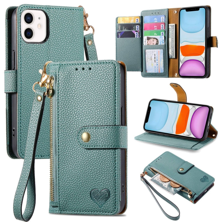 Capa de Telefone em Pele com Cordão e Fecho de Zíper Love, Para iPhone 11, Para iPhone 11 Pro, Para iPhone X / XS, Para iPhone XR, Para iPhone XS Max, Para iPhone 7 Plus / 8 Plus, Para iPhone 6 Plus / 6s Plus, Para iPhone 6 / 6s