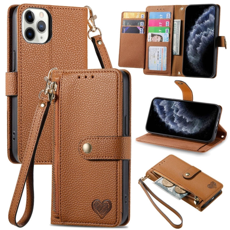 Capa de Telefone em Pele com Cordão e Fecho de Zíper Love, Para iPhone 14 Pro Max, Para iPhone 7 / 8 / SE 2022, Para iPhone 13 Pro Max, Para iPhone 13 Pro, Para iPhone 13, Para iPhone 12 / 12 Pro, Para iPhone 12 Pro Max, Para iPhone 11 Pro Max