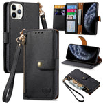 Capa de Telefone em Pele com Cordão e Fecho de Zíper Love, Para iPhone 14 Pro Max, Para iPhone 7 / 8 / SE 2022, Para iPhone 13 Pro Max, Para iPhone 13 Pro, Para iPhone 13, Para iPhone 12 / 12 Pro, Para iPhone 12 Pro Max, Para iPhone 11 Pro Max