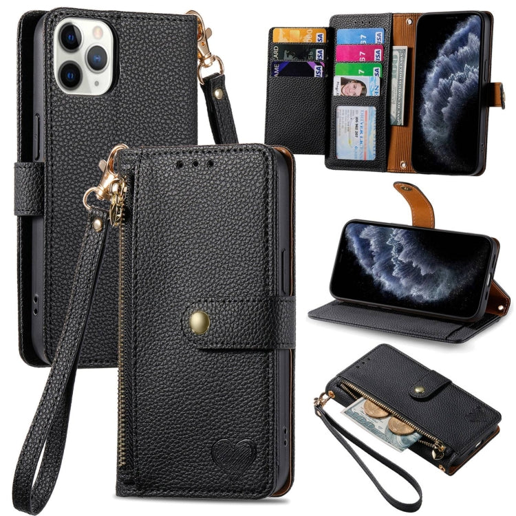 Capa de Telefone em Pele com Cordão e Fecho de Zíper Love, Para iPhone 14 Pro Max, Para iPhone 7 / 8 / SE 2022, Para iPhone 13 Pro Max, Para iPhone 13 Pro, Para iPhone 13, Para iPhone 12 / 12 Pro, Para iPhone 12 Pro Max, Para iPhone 11 Pro Max
