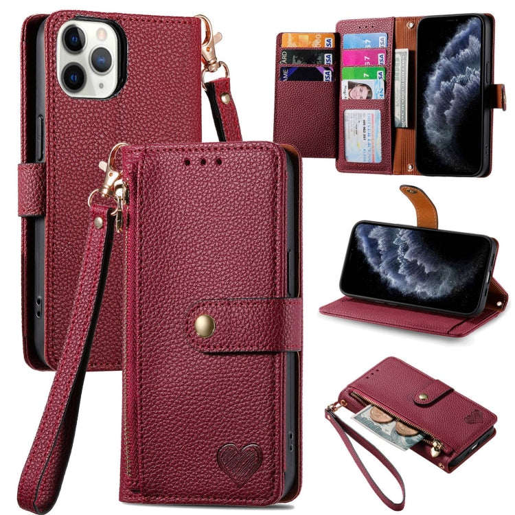 Capa de Telefone em Pele com Cordão e Fecho de Zíper Love, Para iPhone 14 Pro Max, Para iPhone 7 / 8 / SE 2022, Para iPhone 13 Pro Max, Para iPhone 13 Pro, Para iPhone 13, Para iPhone 12 / 12 Pro, Para iPhone 12 Pro Max, Para iPhone 11 Pro Max