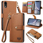 Capa de Telefone em Pele com Cordão e Fecho de Zíper Love, Para iPhone 11, Para iPhone 11 Pro, Para iPhone X / XS, Para iPhone XR, Para iPhone XS Max, Para iPhone 7 Plus / 8 Plus, Para iPhone 6 Plus / 6s Plus, Para iPhone 6 / 6s