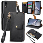 Capa de Telefone em Pele com Cordão e Fecho de Zíper Love, Para iPhone 11, Para iPhone 11 Pro, Para iPhone X / XS, Para iPhone XR, Para iPhone XS Max, Para iPhone 7 Plus / 8 Plus, Para iPhone 6 Plus / 6s Plus, Para iPhone 6 / 6s