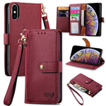Capa de Telefone em Pele com Cordão e Fecho de Zíper Love, Para iPhone 11, Para iPhone 11 Pro, Para iPhone X / XS, Para iPhone XR, Para iPhone XS Max, Para iPhone 7 Plus / 8 Plus, Para iPhone 6 Plus / 6s Plus, Para iPhone 6 / 6s