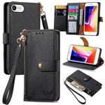 Capa de Telefone em Pele com Cordão e Fecho de Zíper Love, Para iPhone 14 Pro Max, Para iPhone 7 / 8 / SE 2022, Para iPhone 13 Pro Max, Para iPhone 13 Pro, Para iPhone 13, Para iPhone 12 / 12 Pro, Para iPhone 12 Pro Max, Para iPhone 11 Pro Max