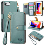 Capa de Telefone em Pele com Cordão e Fecho de Zíper Love, Para iPhone 14 Pro Max, Para iPhone 7 / 8 / SE 2022, Para iPhone 13 Pro Max, Para iPhone 13 Pro, Para iPhone 13, Para iPhone 12 / 12 Pro, Para iPhone 12 Pro Max, Para iPhone 11 Pro Max
