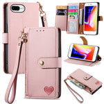 Capa de Telefone em Pele com Cordão e Fecho de Zíper Love, Para iPhone 11, Para iPhone 11 Pro, Para iPhone X / XS, Para iPhone XR, Para iPhone XS Max, Para iPhone 7 Plus / 8 Plus, Para iPhone 6 Plus / 6s Plus, Para iPhone 6 / 6s