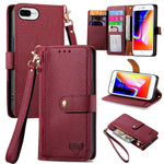 Capa de Telefone em Pele com Cordão e Fecho de Zíper Love, Para iPhone 11, Para iPhone 11 Pro, Para iPhone X / XS, Para iPhone XR, Para iPhone XS Max, Para iPhone 7 Plus / 8 Plus, Para iPhone 6 Plus / 6s Plus, Para iPhone 6 / 6s