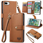 Capa de Telefone em Pele com Cordão e Fecho de Zíper Love, Para iPhone 11, Para iPhone 11 Pro, Para iPhone X / XS, Para iPhone XR, Para iPhone XS Max, Para iPhone 7 Plus / 8 Plus, Para iPhone 6 Plus / 6s Plus, Para iPhone 6 / 6s