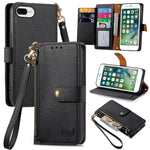 Capa de Telefone em Pele com Cordão e Fecho de Zíper Love, Para iPhone 11, Para iPhone 11 Pro, Para iPhone X / XS, Para iPhone XR, Para iPhone XS Max, Para iPhone 7 Plus / 8 Plus, Para iPhone 6 Plus / 6s Plus, Para iPhone 6 / 6s