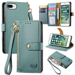 Capa de Telefone em Pele com Cordão e Fecho de Zíper Love, Para iPhone 11, Para iPhone 11 Pro, Para iPhone X / XS, Para iPhone XR, Para iPhone XS Max, Para iPhone 7 Plus / 8 Plus, Para iPhone 6 Plus / 6s Plus, Para iPhone 6 / 6s