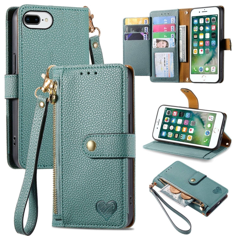 Capa de Telefone em Pele com Cordão e Fecho de Zíper Love, Para iPhone 11, Para iPhone 11 Pro, Para iPhone X / XS, Para iPhone XR, Para iPhone XS Max, Para iPhone 7 Plus / 8 Plus, Para iPhone 6 Plus / 6s Plus, Para iPhone 6 / 6s