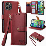 Capa de Telefone em Pele com Cordão e Fecho de Correr Love, Para iPhone 17e / 16e, Para iPhone 17 Pro Max, Para iPhone 17 Pro, Para iPhone 17, Para iPhone Air, Para iPhone 16 Pro Max, Para iPhone 16 Pro, Para iPhone 16 Plus
