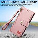 Capa de Telefone em Pele com Cordão e Fecho de Correr Love, Para iPhone 17e / 16e, Para iPhone 17 Pro Max, Para iPhone 17 Pro, Para iPhone 17, Para iPhone Air, Para iPhone 16 Pro Max, Para iPhone 16 Pro, Para iPhone 16 Plus