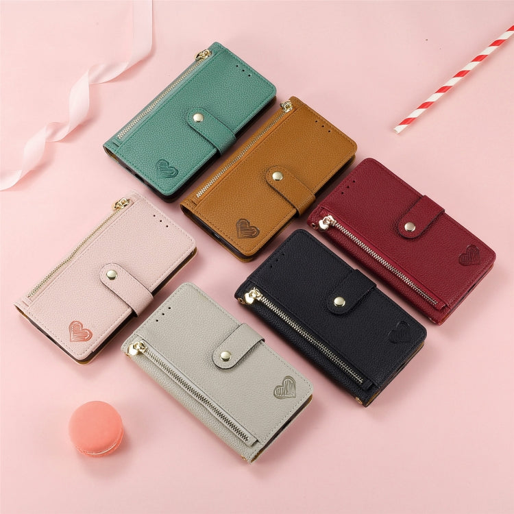 Capa de Telefone em Pele com Cordão e Fecho de Zíper Love, Para iPhone 14 Pro Max, Para iPhone 7 / 8 / SE 2022, Para iPhone 13 Pro Max, Para iPhone 13 Pro, Para iPhone 13, Para iPhone 12 / 12 Pro, Para iPhone 12 Pro Max, Para iPhone 11 Pro Max
