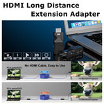 Extensor HDMI 165ft Áudio Vídeo 1080P por Cabo Ethernet Cat5 Cat6 Transmissão de Sinal Sem Perdas Adaptador de Extensão HDMI de Longa Distância