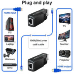 Extensor HDMI 165ft Áudio Vídeo 1080P por Cabo Ethernet Cat5 Cat6 Transmissão de Sinal Sem Perdas Adaptador de Extensão HDMI de Longa Distância