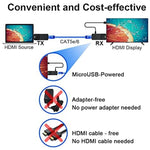 Extensor HDMI 165ft Áudio Vídeo 1080P por Cabo Ethernet Cat5 Cat6 Transmissão de Sinal Sem Perdas Adaptador de Extensão HDMI de Longa Distância