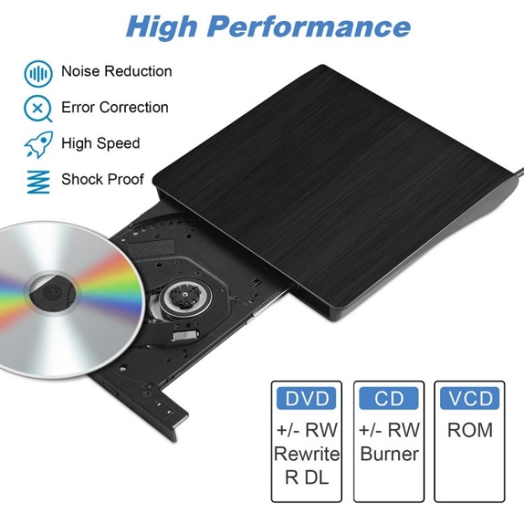 Leitor de CD Portátil Externo USB 3.0 para Notebook e Desktop BT638, Gravador de CD-RW Óptico, BT638