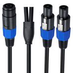 Cabo Adaptador de Áudio JUNSUNMAY Speakon Fêmea para Speakon Macho 2 em 1, Comprimento: 50cm