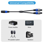 Cabo Adaptador de Áudio JUNSUNMAY Speakon Fêmea para Speakon Macho 2 em 1, Comprimento: 50cm