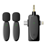 3 in 1 Mini Wireless Lavalier Microphones for iPhone / Android / Camera with Noise Reduction Function, One by Two