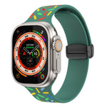 Rainbow Dots Silicone Magnetic Black Buckle Watch Band, For Apple Watch SE 2022 44mm, For Apple Watch 7 41mm, For Apple Watch 7 45mm, For Apple Watch SE 40mm