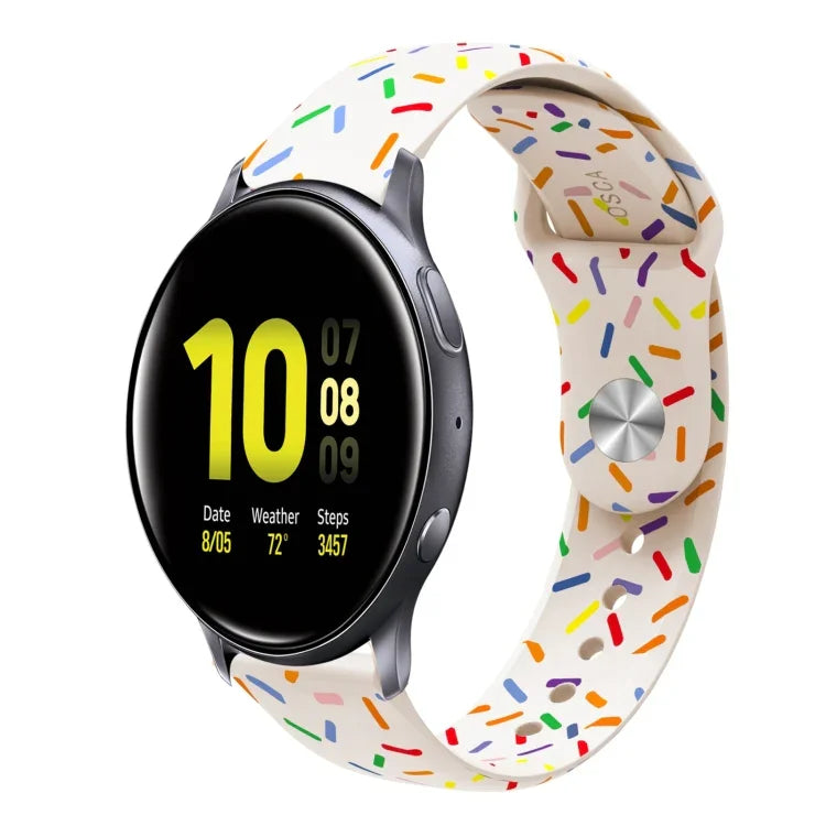 Correia de Relógio em Silicone com Fivela e Pontos Arco-íris Desportiva, Para Samsung Galaxy Watch 4 40mm / 44mm, Para Samsung Galaxy Watch 4 Classic 42mm / 46mm