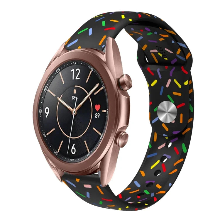 Correia de Relógio em Silicone com Fivela e Pontos Arco-íris Desportiva, Para Samsung Galaxy Watch 4 40mm / 44mm, Para Samsung Galaxy Watch 4 Classic 42mm / 46mm