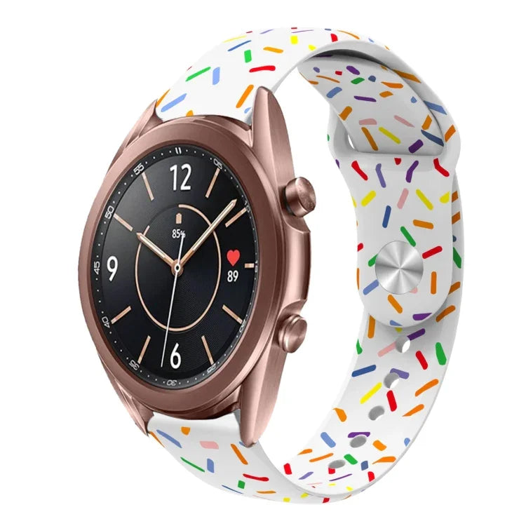 Correia de Relógio em Silicone com Fivela e Pontos Arco-íris Desportiva, Para Samsung Galaxy Watch 4 40mm / 44mm, Para Samsung Galaxy Watch 4 Classic 42mm / 46mm
