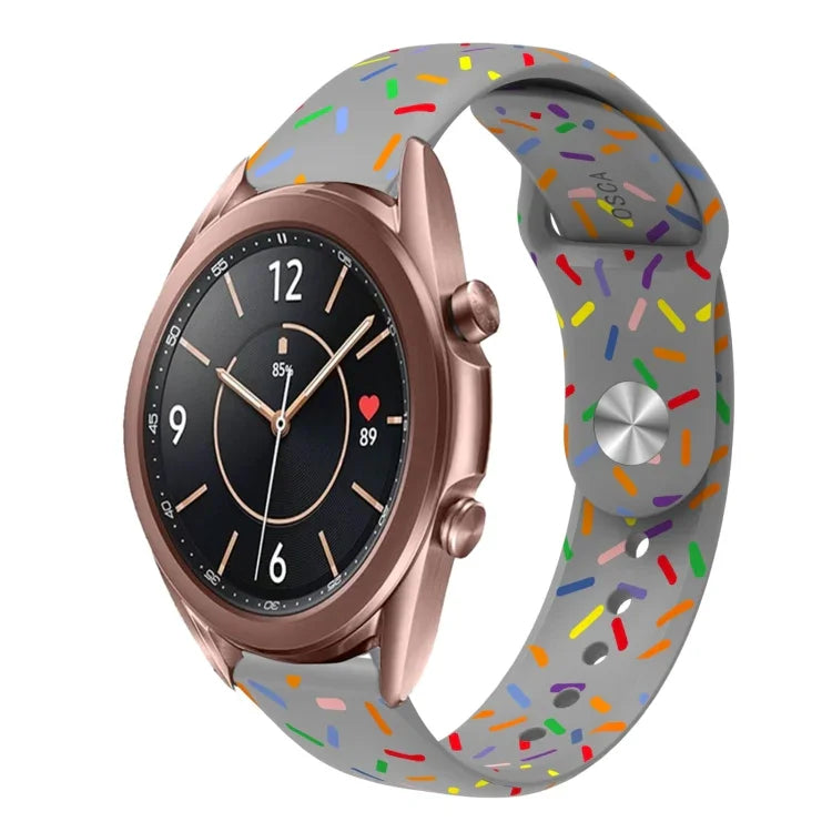 Correia de Relógio em Silicone com Fivela e Pontos Arco-íris Desportiva, Para Samsung Galaxy Watch 4 40mm / 44mm, Para Samsung Galaxy Watch 4 Classic 42mm / 46mm