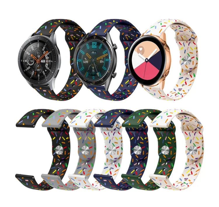Correia de Relógio em Silicone com Fivela e Pontos Arco-íris Desportiva, Para Samsung Galaxy Watch 4 40mm / 44mm, Para Samsung Galaxy Watch 4 Classic 42mm / 46mm