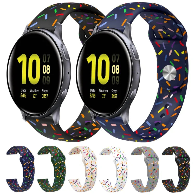 Correia de Relógio em Silicone com Fivela e Pontos Arco-íris Desportiva, Para Samsung Galaxy Watch 4 40mm / 44mm, Para Samsung Galaxy Watch 4 Classic 42mm / 46mm